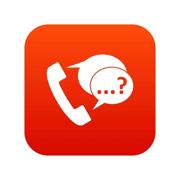 Telefon tecken och stödja tal bubblor ikonen digital röd — Stock vektor