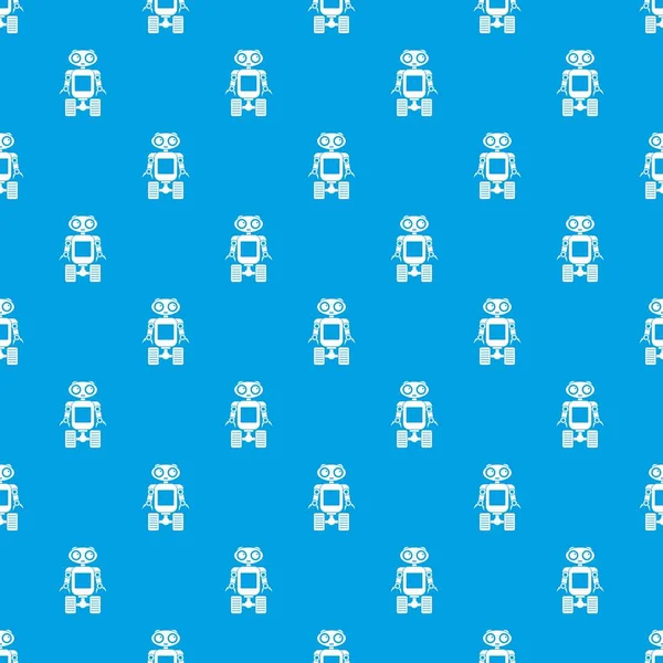 Robot sur roues motif sans couture bleu — Image vectorielle