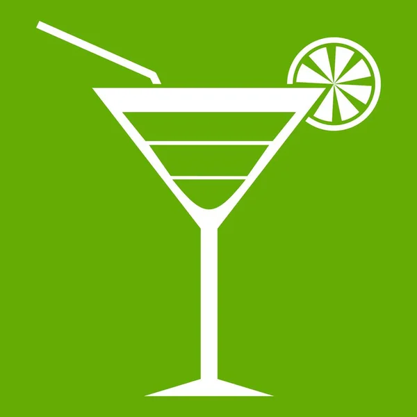 Stranden cocktail ikonen grön — Stock vektor