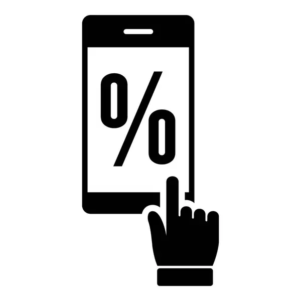 Pourcentage d'icône à l'écran, style simple . — Image vectorielle