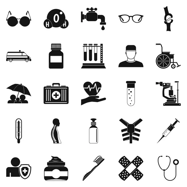 Conjunto de iconos para discapacitados, estilo simple — Vector de stock