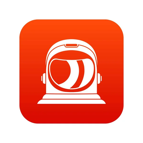 Casco spaziale icona digitale rosso — Vettoriale Stock
