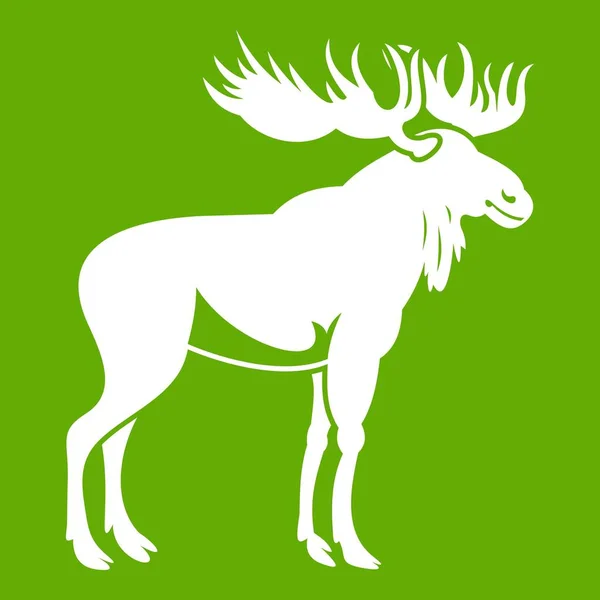 Moose ikona zelená — Stockový vektor