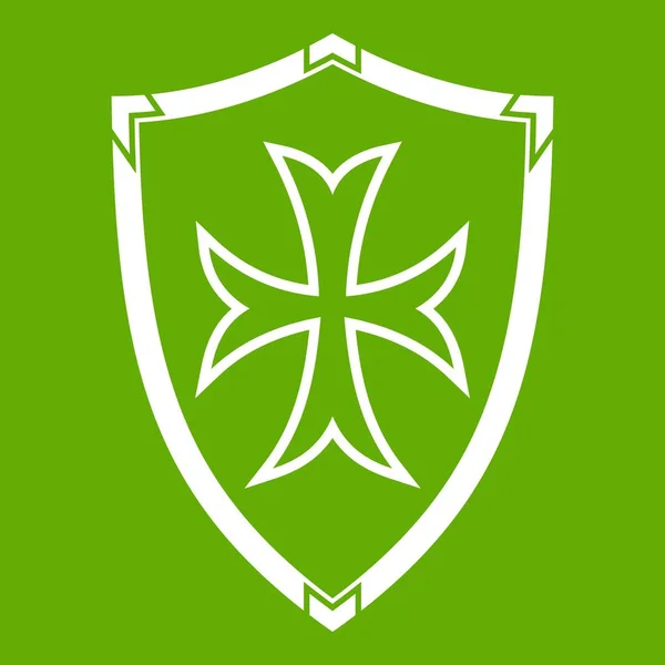 Protective shield icon green — Stock Vector