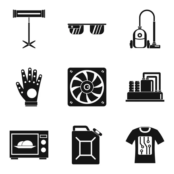 Electrical engineering icons set, simple style — Stock Vector