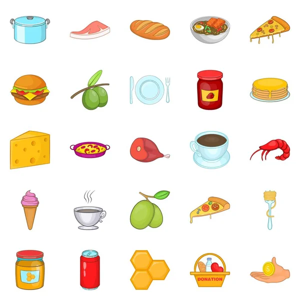 Conjunto de iconos de tarro, estilo de dibujos animados — Vector de stock