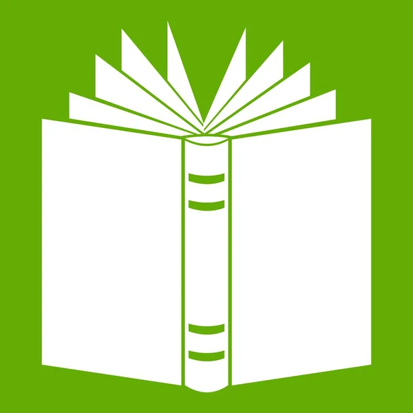 Dickes Büchersymbol grün öffnen — Stockvektor
