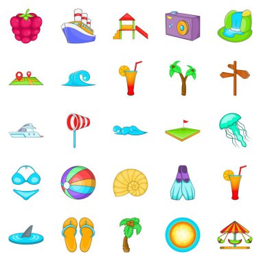 Yeniden yerleşim Icons set, karikatür tarzı