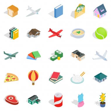 Çeşitli simgeler kümesi, izometrik stili