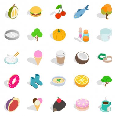 Sebzeli Icons set, izometrik stili