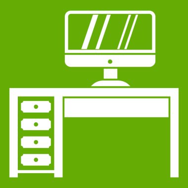 Bilgisayar masası, çalışma alanı simgesi yeşil