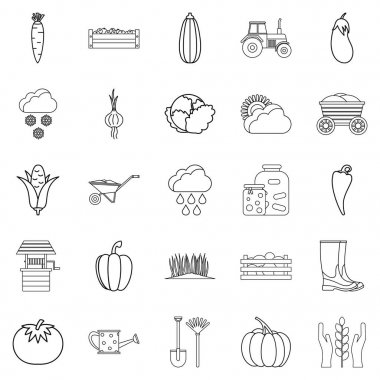 Senin sağlık Icons set, anahat tarzı geliştirmek