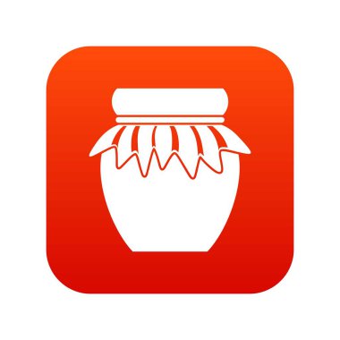 Cam Kavanoz simgesi dijital kırmızı reçel