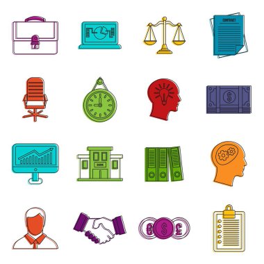 Bankacılık simgeler kümesi doodle