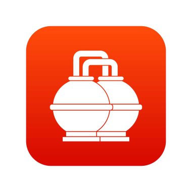 Benzin ve yağ simgesi için endüstriyel tanklar dijital kırmızı