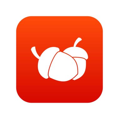 Meşe palamudu simgesi dijital kırmızı