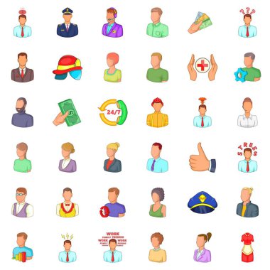 Kişi Icons set, karikatür tarzı