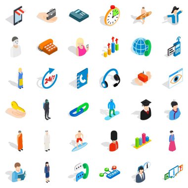 Arama Icons set, izometrik stili