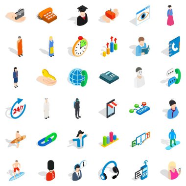 İş Icons set, izometrik stili