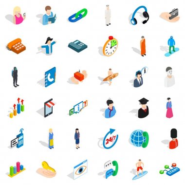 İş Icons set, izometrik stili