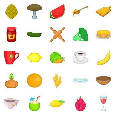 Sebze aperatif Icons set, karikatür tarzı