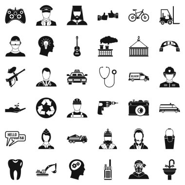 İnsan kaynakları Icons set, basit tarzı
