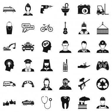 Fabrika Icons set, basit tarzı