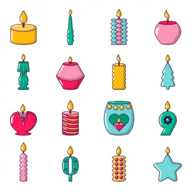 Formları Icons set hafif mum, tarzı çizgi film