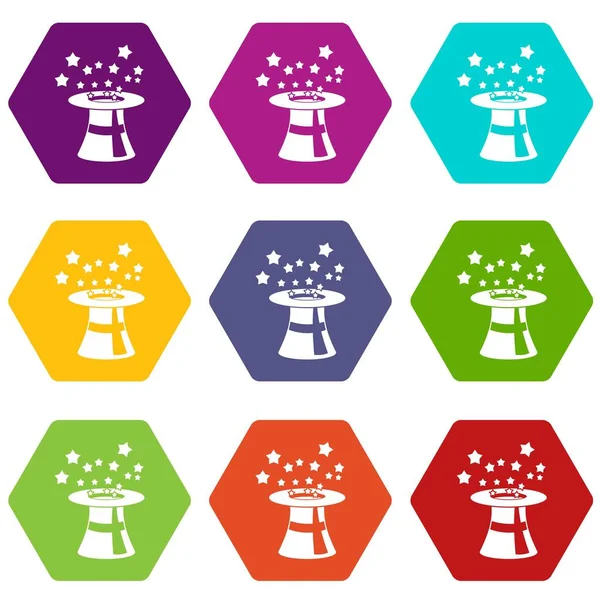 Sihirli şapka yıldız simgesi ile renk altı yüzlü ayarla