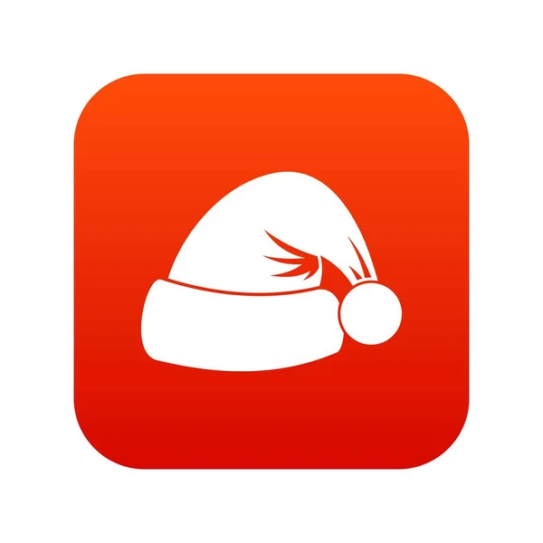 Ícone de chapéu de Santa vermelho digital — Vetor de Stock