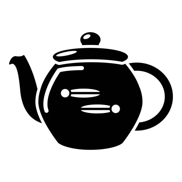 Чайник домашняя икона, простой черный стиль — стоковый вектор