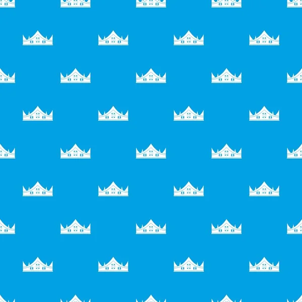 Королівська корона безшовний синій візерунок — стоковий вектор