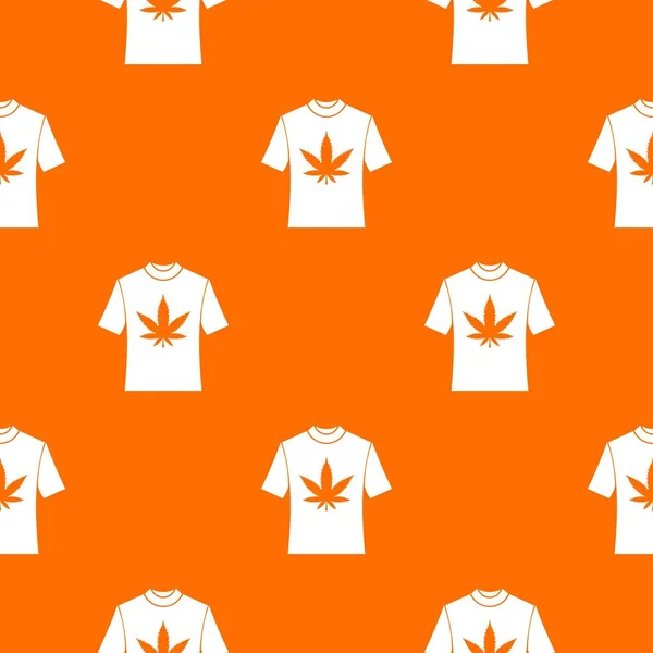 T-shirt com impressão de padrão de cannabis sem costura — Vetor de Stock