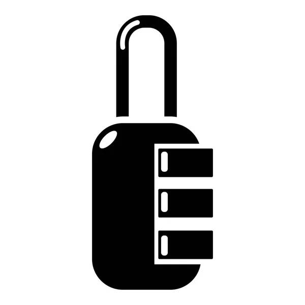 Lock combination icon, simple black style — Stock Vector