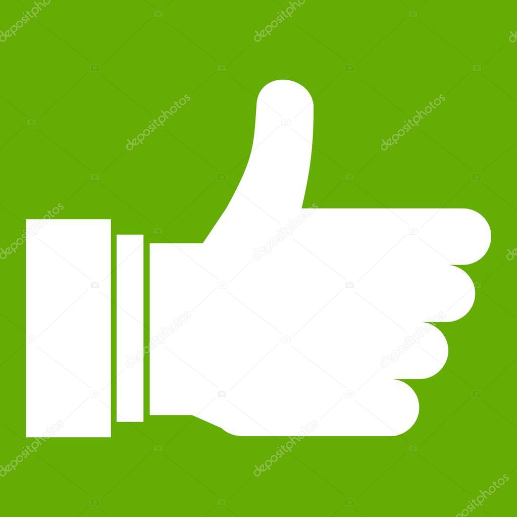 Thumb up sign icon green