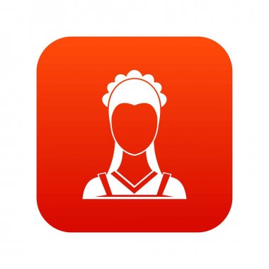 Hizmetçi simgesi dijital kırmızı