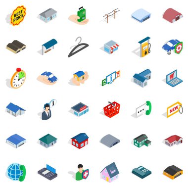 Askı Icons set, izometrik stili