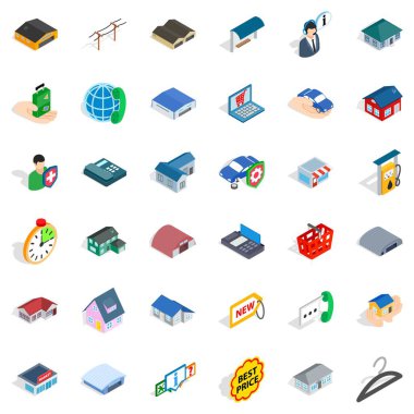 Garaj Icons set, izometrik stili