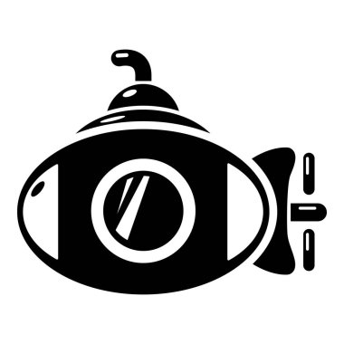 Denizaltı simgesi, basit siyah stil