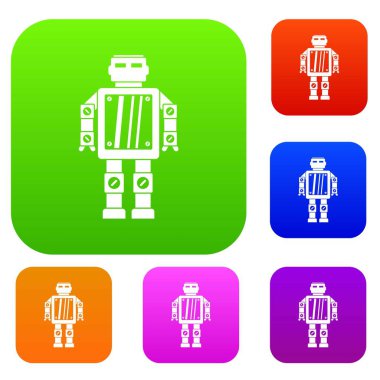 Soyut robot renk koleksiyonu ayarla