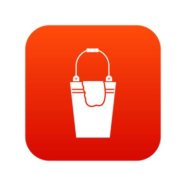 Kova ve bez simgesi dijital kırmızı