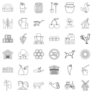 Ev Icons set, anahat stili