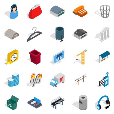 Sanayi Bölgesi Icons set, izometrik stili