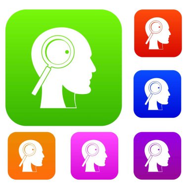 Kafama büyüteç cam renk koleksiyonu ayarla