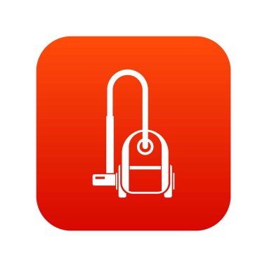 Elektrikli süpürge simgesi dijital kırmızı