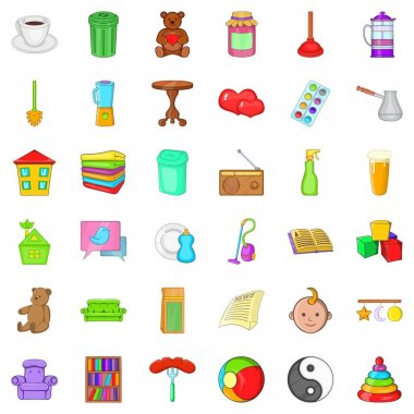 Oyuncak Icons set, karikatür tarzı