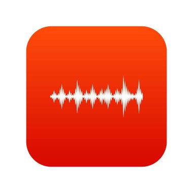 Müzik ses dalgaları simgesi dijital kırmızı