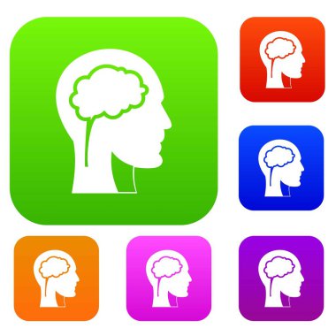 Beyin set renk koleksiyonu ile baş