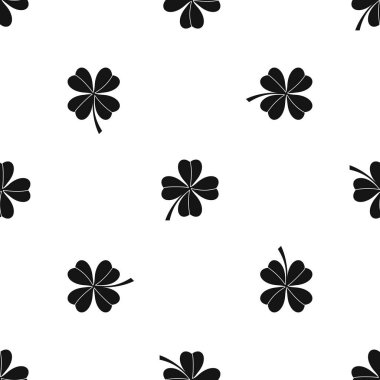 Dört yapraklı yonca desen sorunsuz siyah