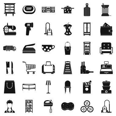 Ev işi Icons set, basit tarzı